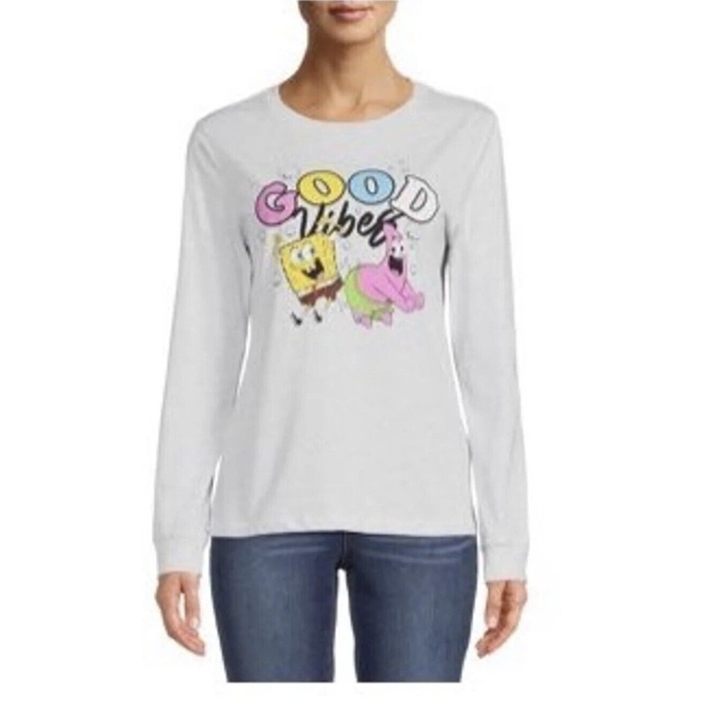 Nickelodeon SpongeBob Patrick Good vibes long sleeve t-shirt XXXL Junior’s grey